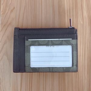 NEW MENS COACH CARD CASE ID IN SIGNATURE CANVAS